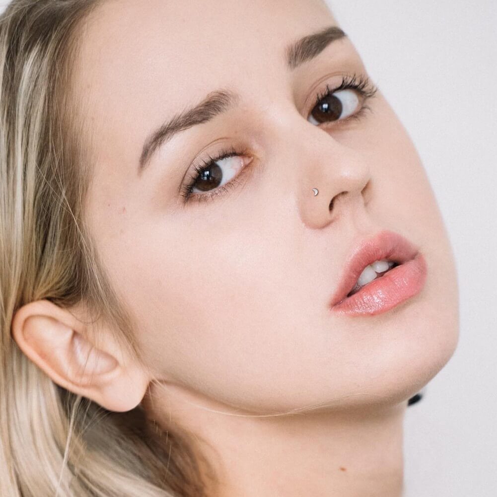 Moon Threadless Titanium Nose Screw Stud