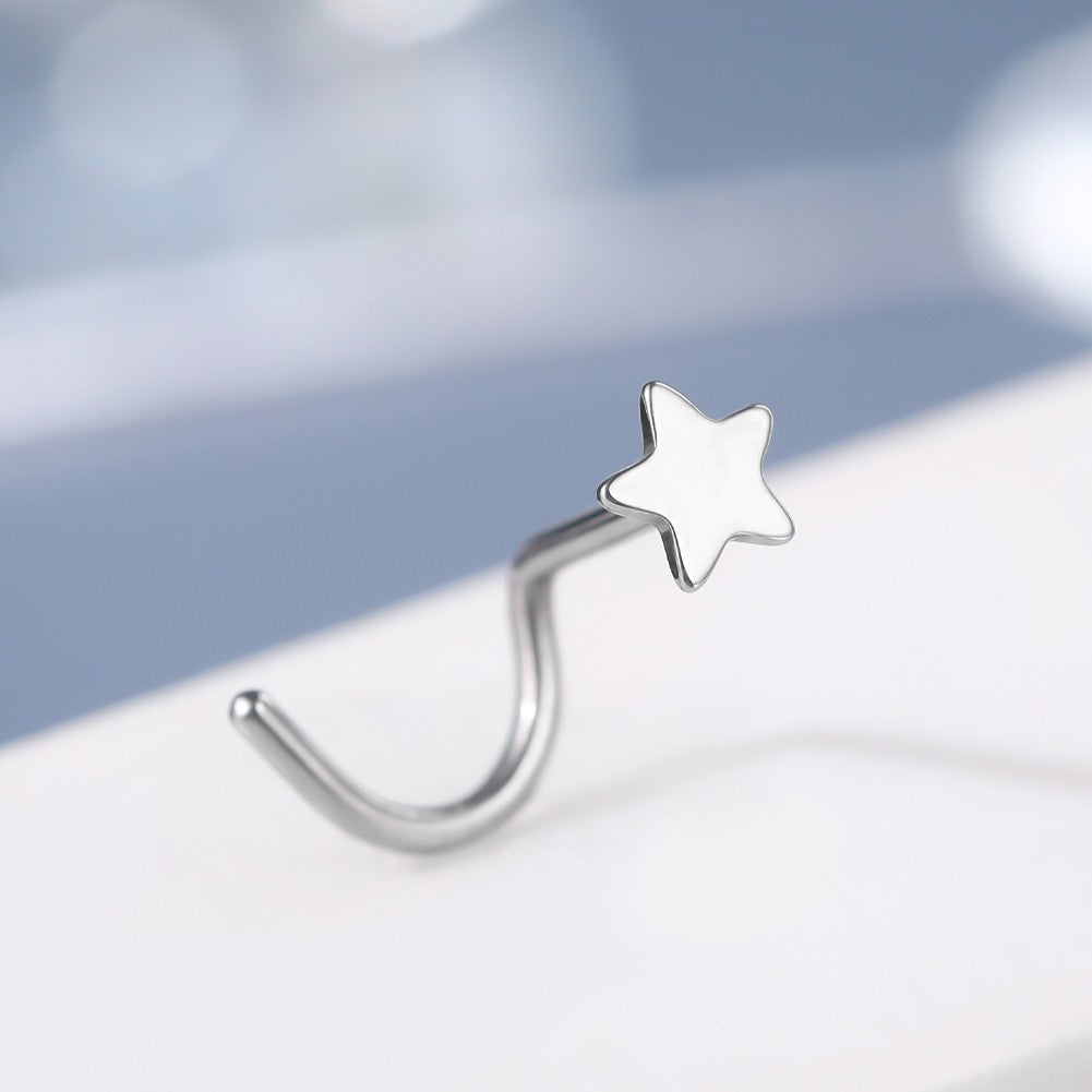 Star Threadless Titanium Nose Screw Stud
