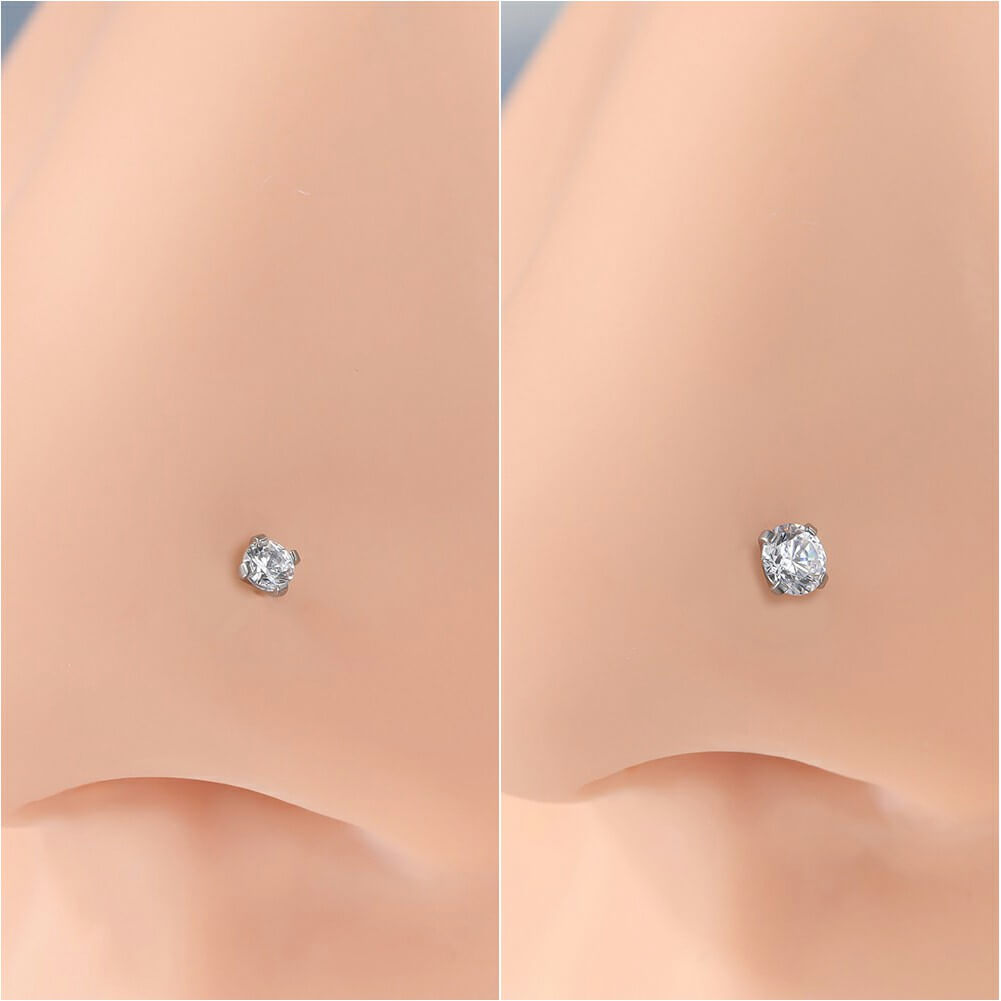 2mm nose stud piercing