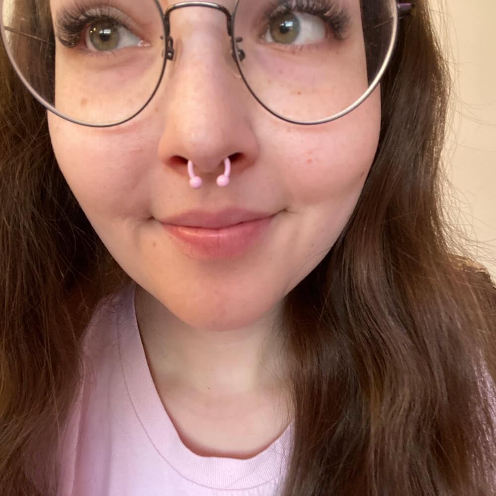 Macaron Pink Horseshoe Septum Ring