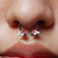 16G Santa's Red Hat Horseshoe Ring Helix Earrings