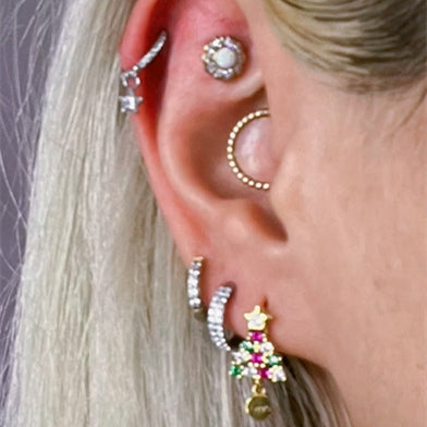 16G Star Dangle CZ Helix Earring Cartilage Earrings