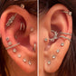 16G Double Hoop Conch Earring CZ Helix Earring