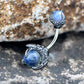 14G Three Dragon Claw Hand with Gem Ball Belly Ring - OUFER BODY JEWELRY 